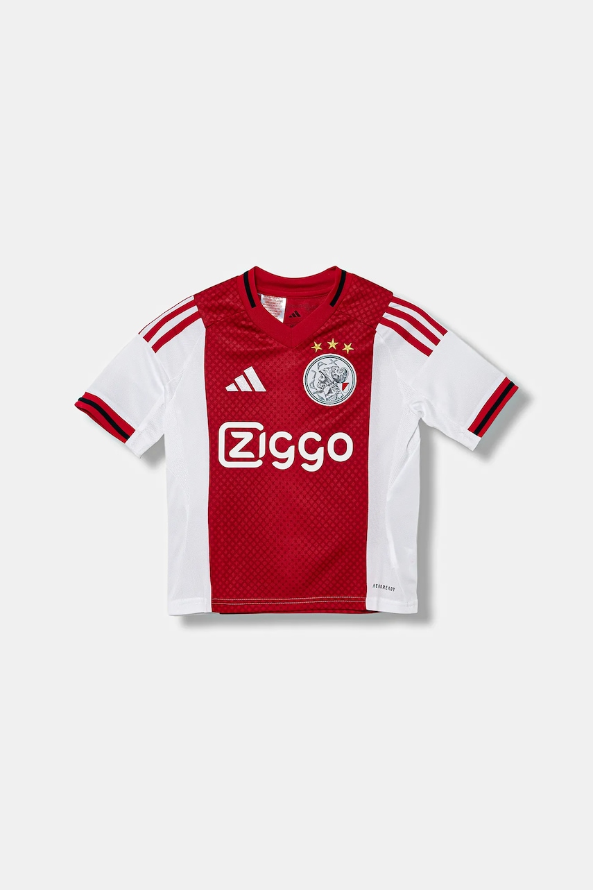 adidas Performance tricou copii AJAX culoarea roșu, cu imprimeu, JI7217