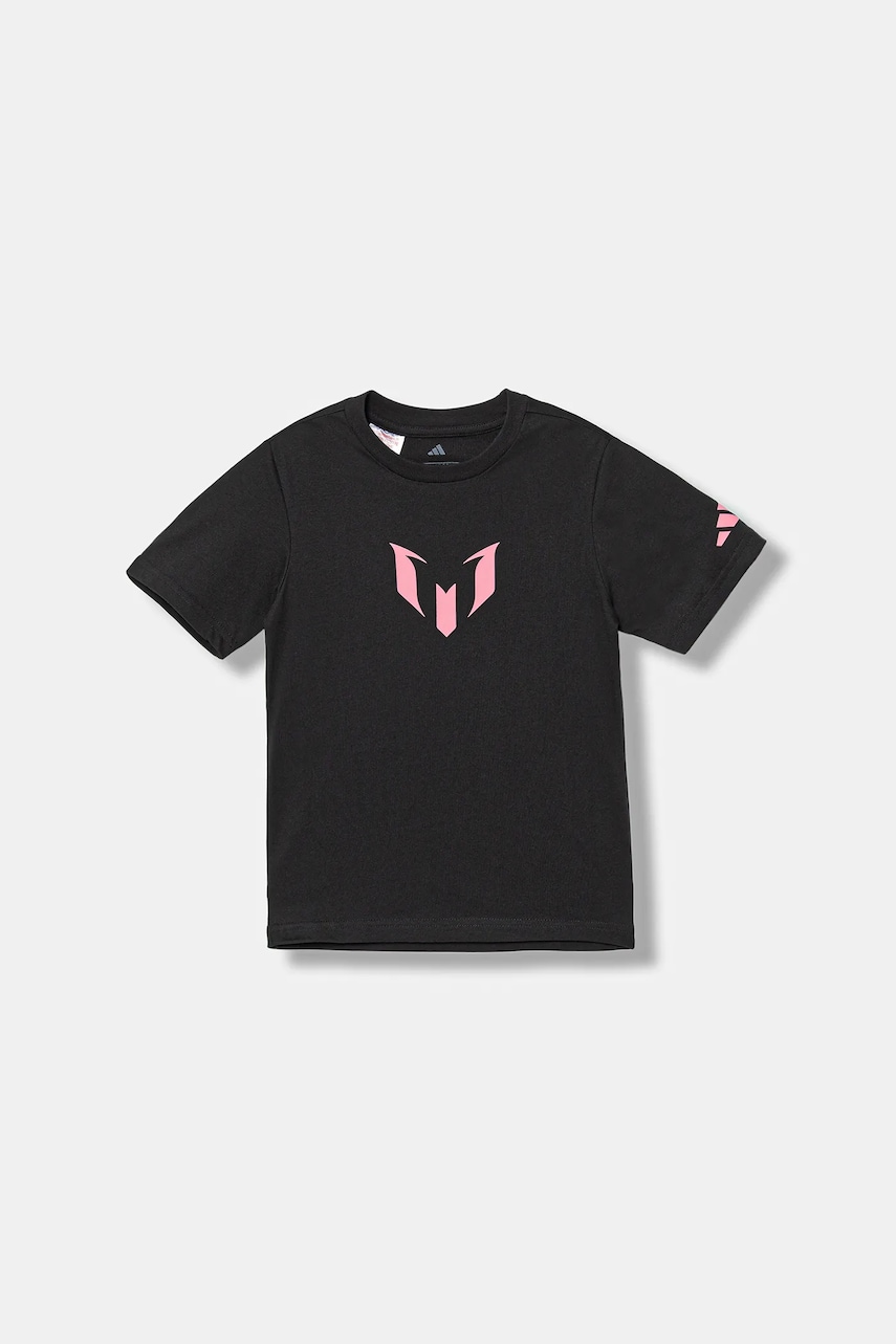 adidas Performance tricou de bumbac pentru copii MESSI culoarea negru, cu imprimeu, JM8950