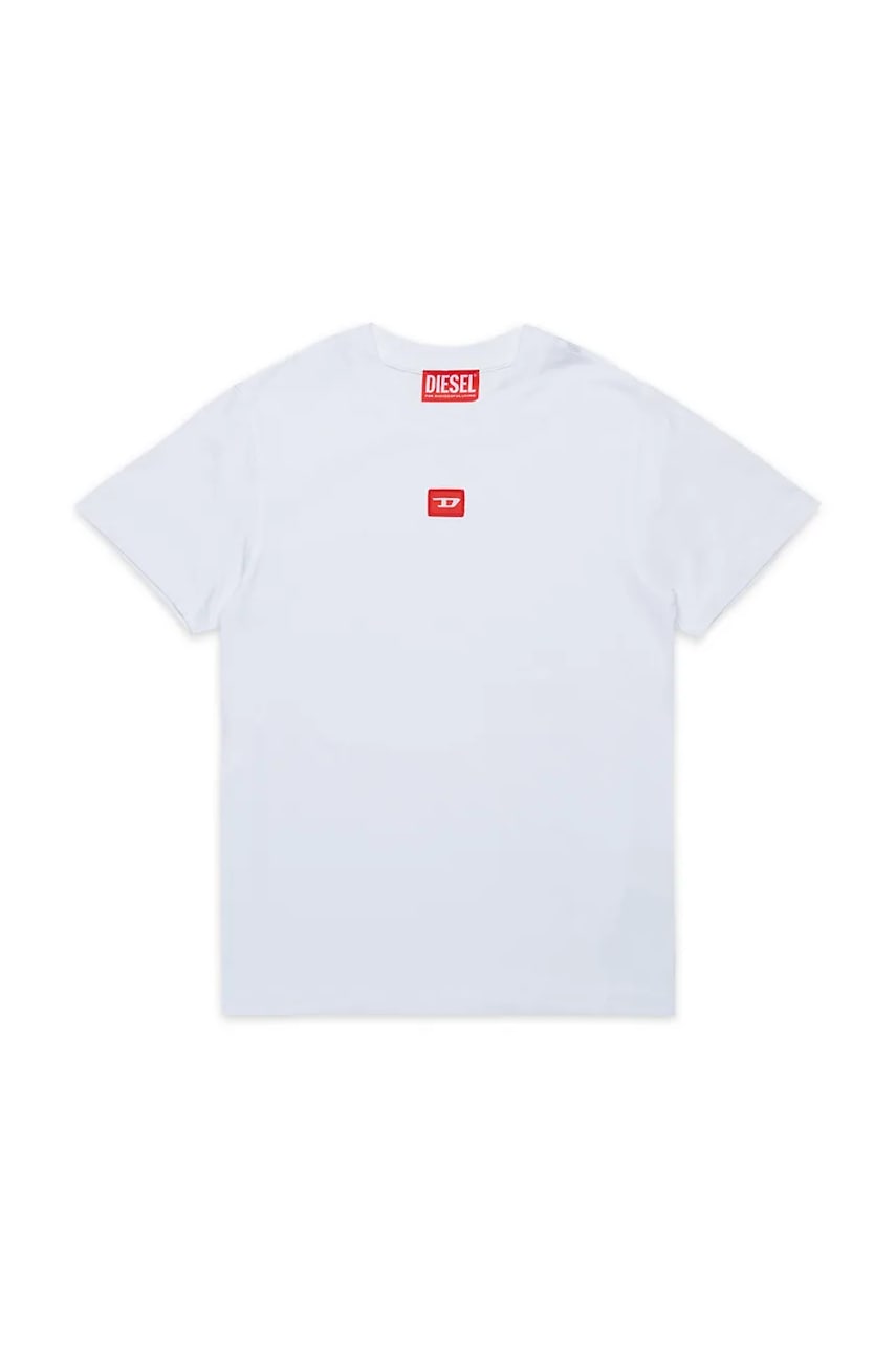 Diesel tricou de bumbac pentru copii TXDIEGO T-SHIRT culoarea alb, cu imprimeu, J02501