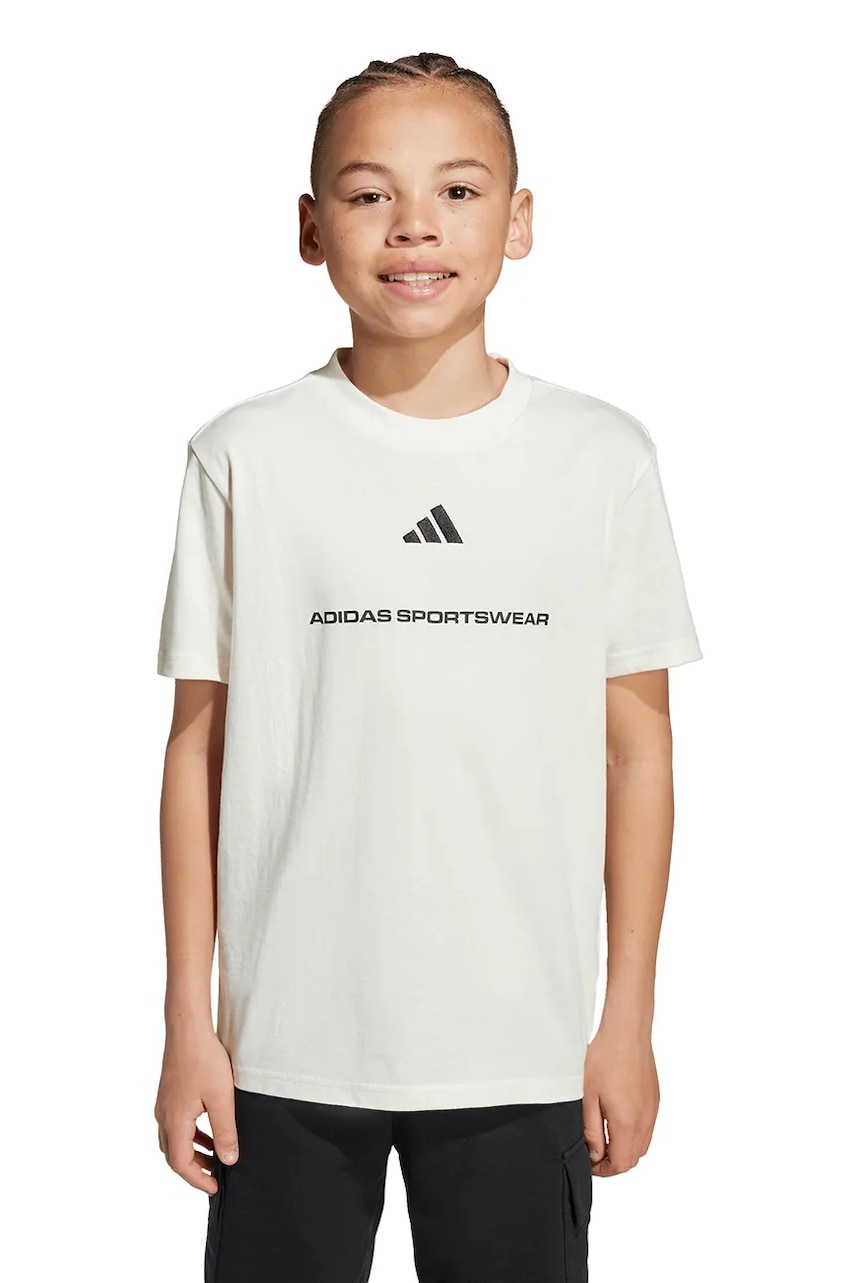 adidas tricou de bumbac pentru copii culoarea alb, cu imprimeu, KC5385