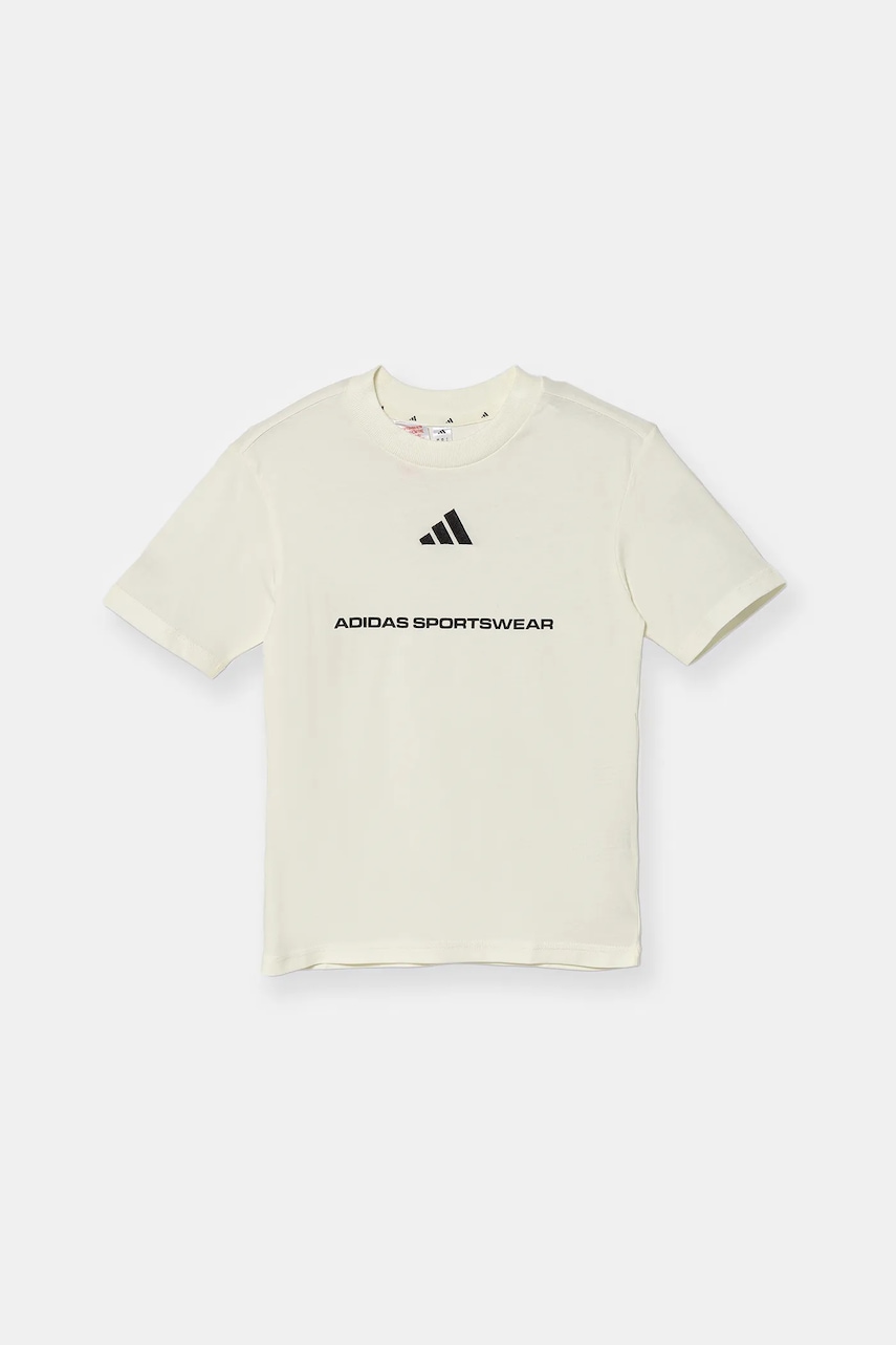 Детская хлопковая футболка adidas цвет белый узор KC5385 Детская хлопковая футболка adidas цвет белый узор KC5385