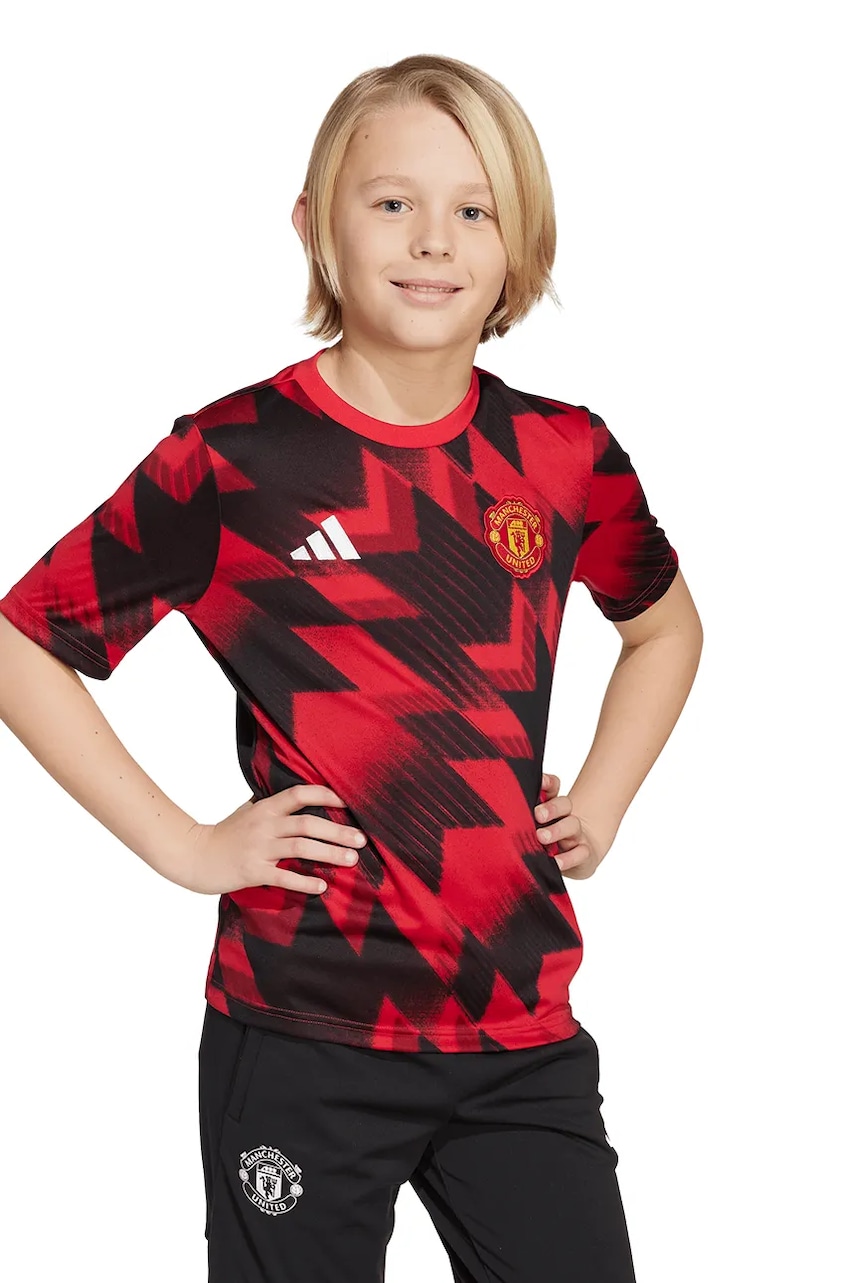 adidas Performance tricou copii Manchester United culoarea rosu, cu model, JP3235