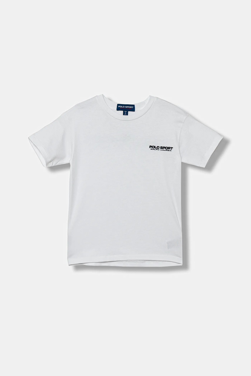 Levně Dětské bavlněné tričko Polo Ralph Lauren bílá barva, 323P01532002