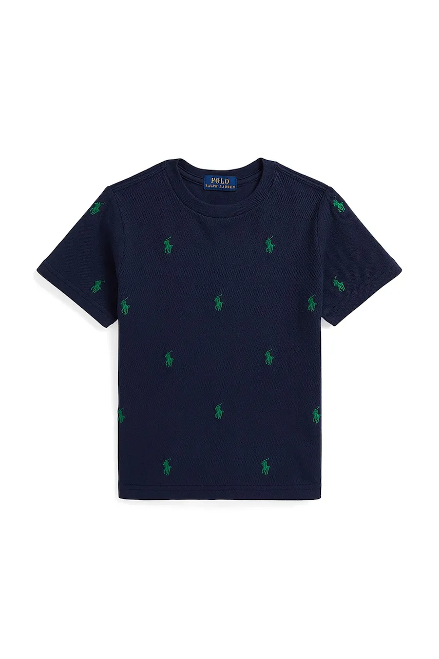 Levně Dětské bavlněné tričko Polo Ralph Lauren tmavomodrá barva, 322844626012