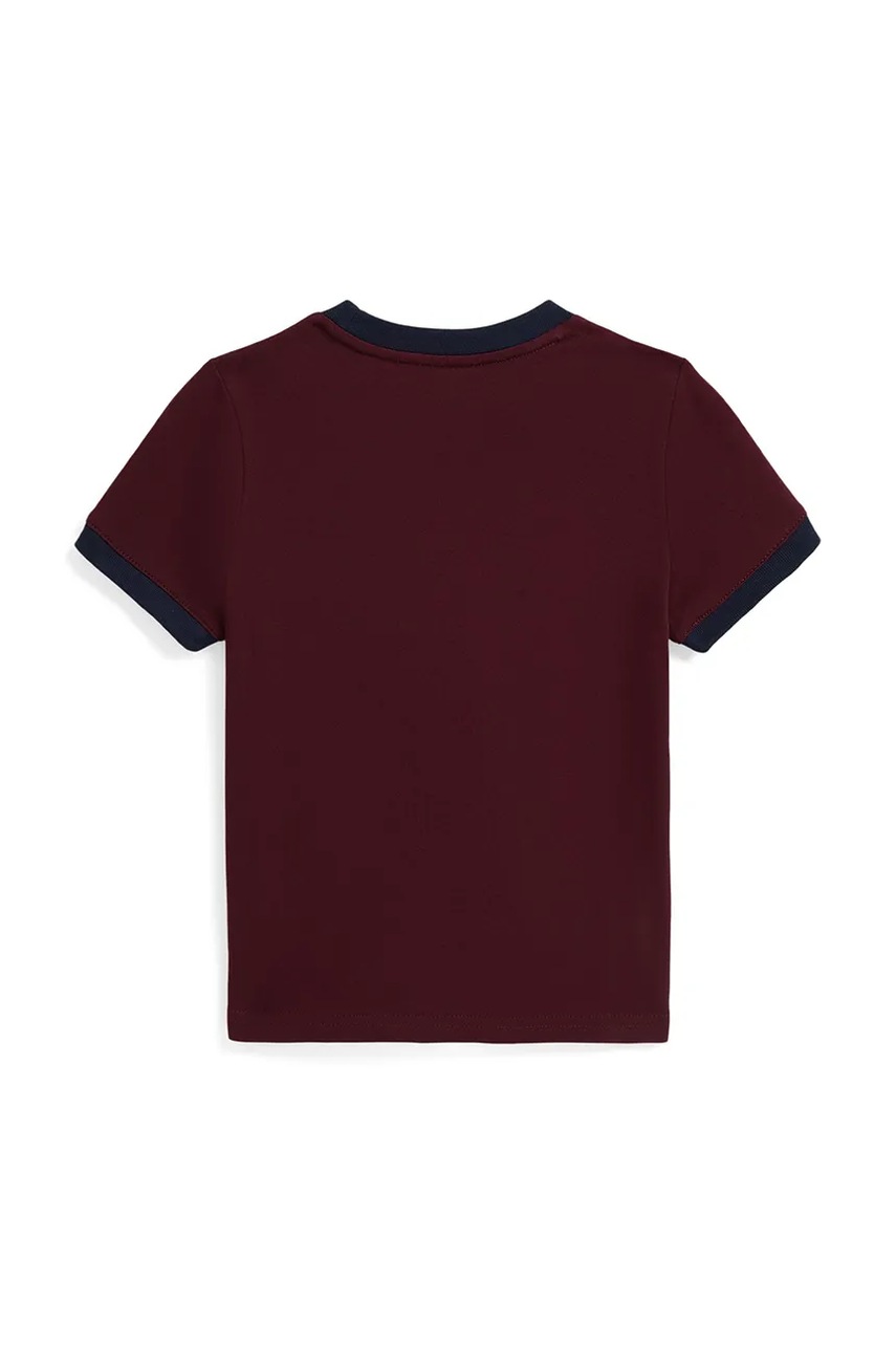 Детская хлопковая футболка Polo Ralph Lauren цвет бордовый с принтом 322979494002 Детская хлопковая футболка Polo Ralph Lauren цвет бордовый с принтом 322979494002