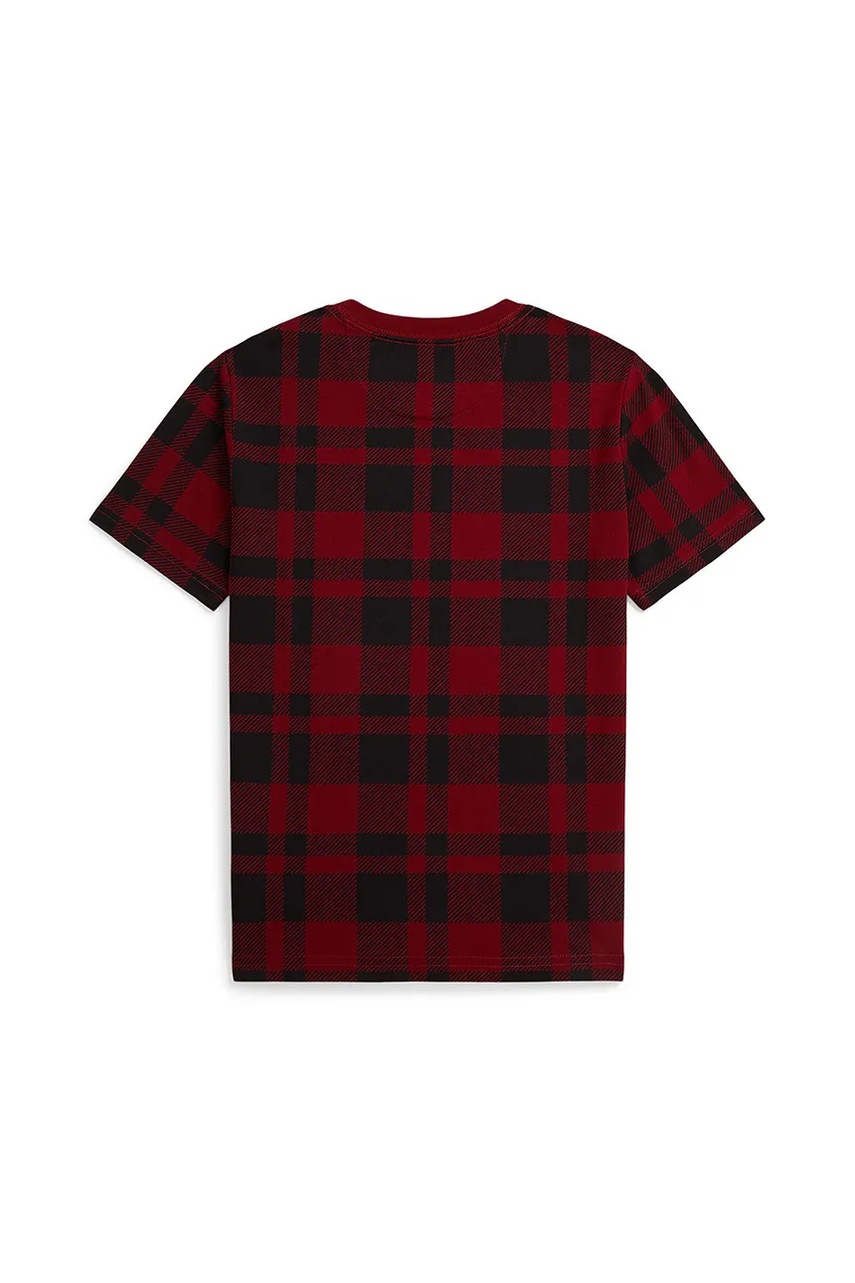 Детская хлопковая футболка Polo Ralph Lauren цвет красный с принтом 322981259001 Детская хлопковая футболка Polo Ralph Lauren цвет красный с принтом 322981259001
