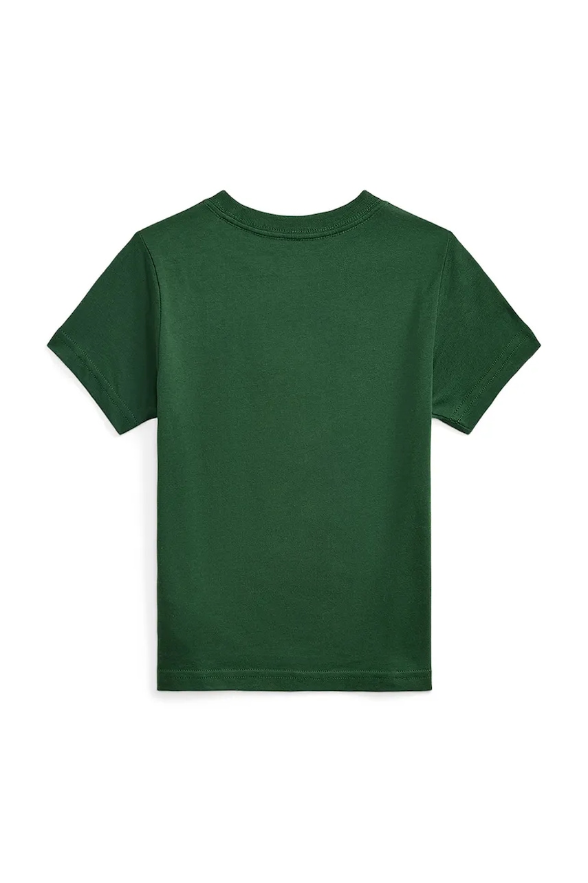 Детская хлопковая футболка Polo Ralph Lauren цвет зелёный с принтом 322981260002 Детская хлопковая футболка Polo Ralph Lauren цвет зелёный с принтом 322981260002