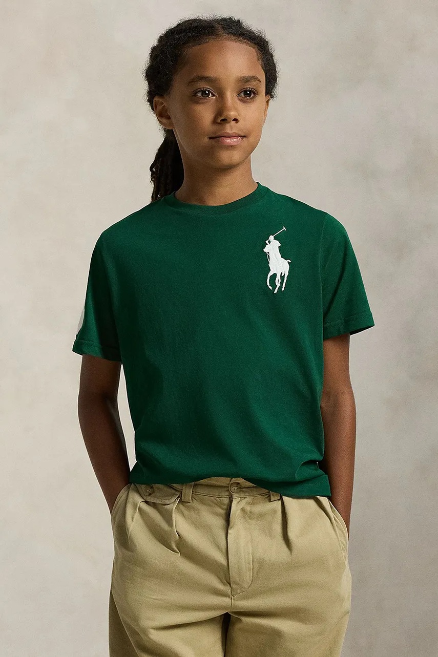 Levně Bavlněné tričko Polo Ralph Lauren zelená barva, 323832907067