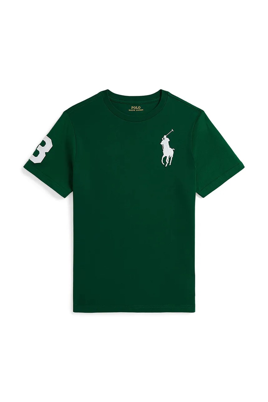 Хлопковая футболка Polo Ralph Lauren цвет зелёный 323832907067 Хлопковая футболка Polo Ralph Lauren цвет зелёный 323832907067