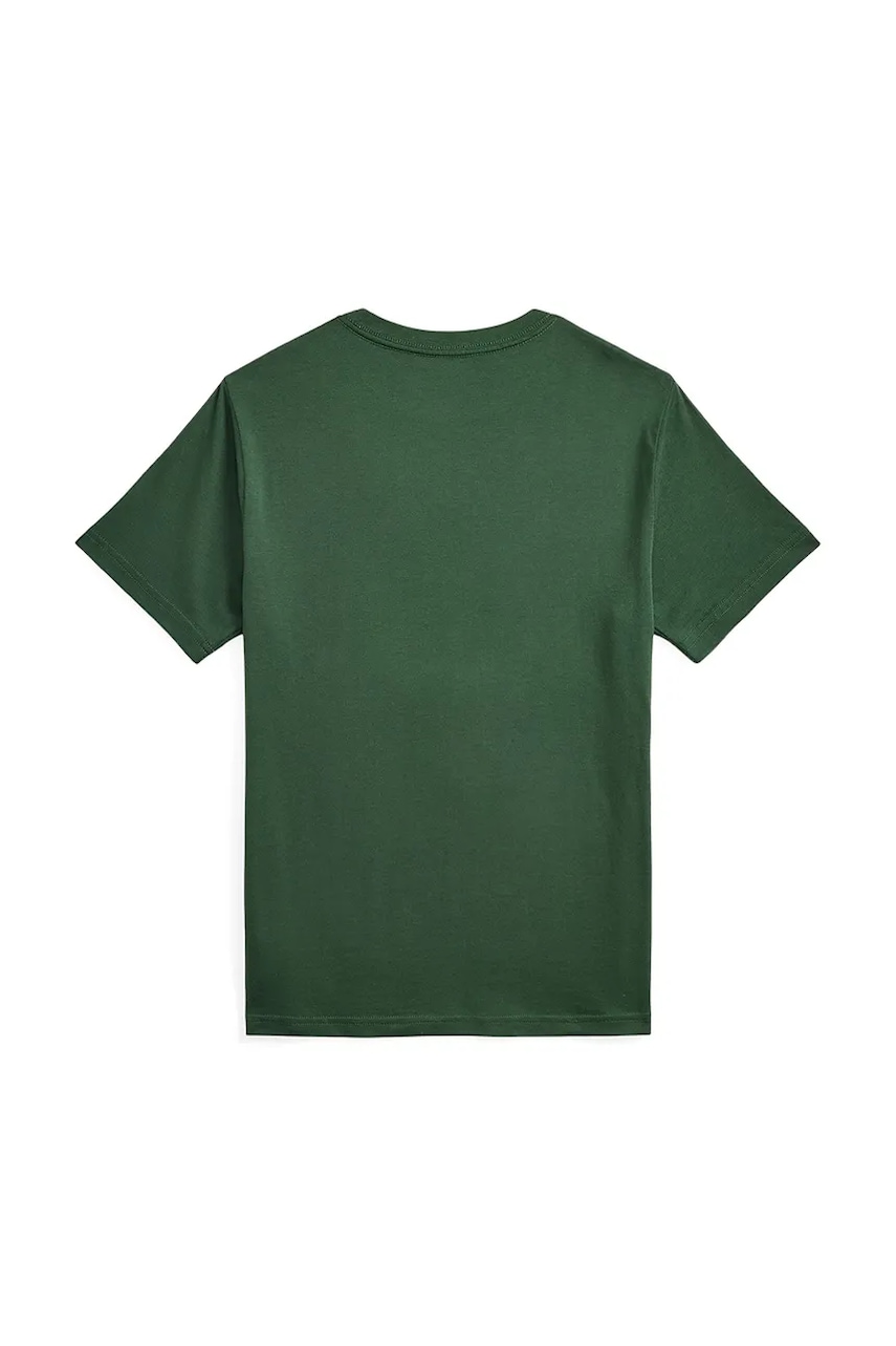 Детская хлопковая футболка Polo Ralph Lauren цвет зелёный с принтом 323981260002 Детская хлопковая футболка Polo Ralph Lauren цвет зелёный с принтом 323981260002