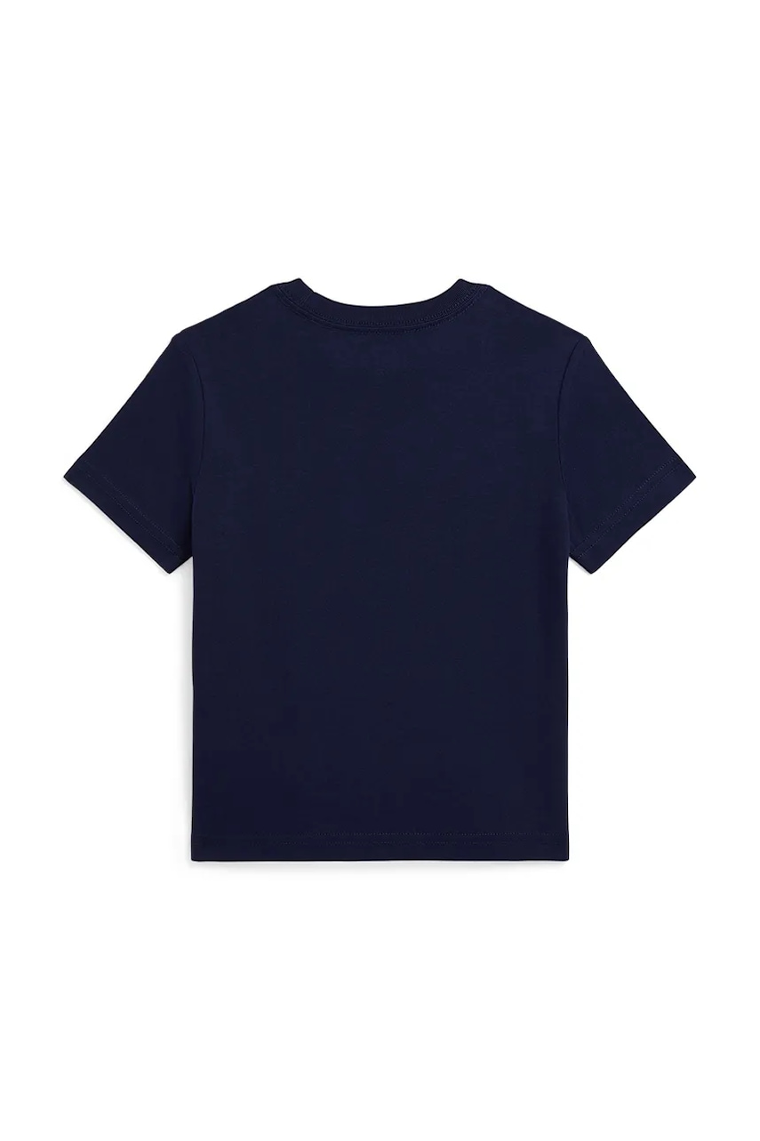 Детская хлопковая футболка Polo Ralph Lauren цвет синий с принтом 322981269001 Детская хлопковая футболка Polo Ralph Lauren цвет синий с принтом 322981269001