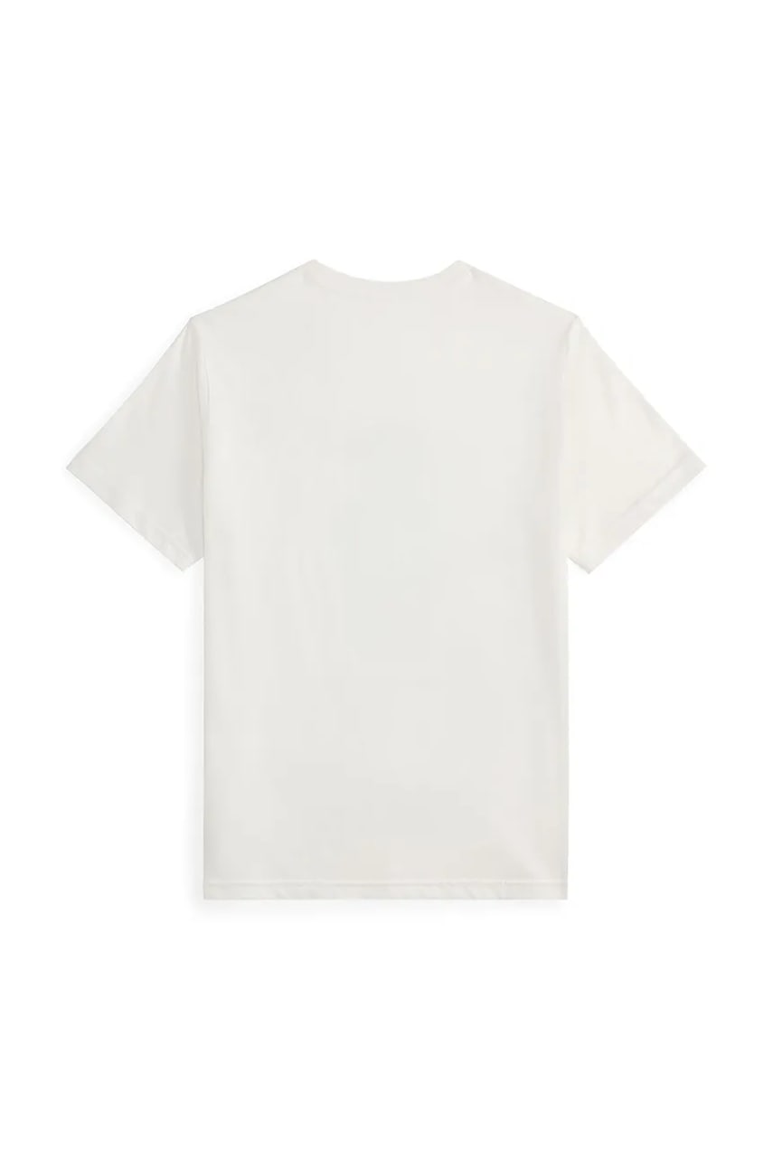 Детская хлопковая футболка Polo Ralph Lauren цвет белый с принтом 323P00508001 Детская хлопковая футболка Polo Ralph Lauren цвет белый с принтом 323P00508001