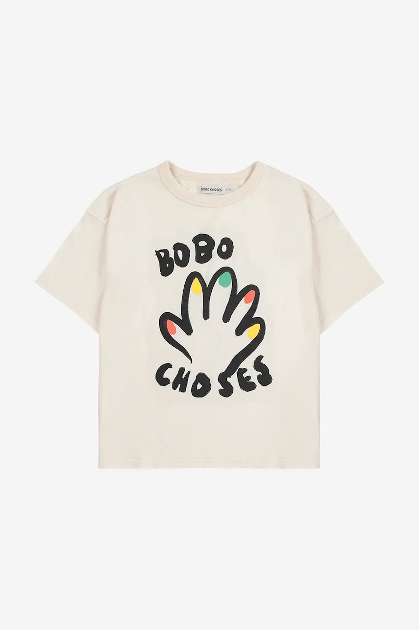 Детская хлопковая футболка Bobo Choses High Five цвет белый с принтом 225AC004 Детская хлопковая футболка Bobo Choses High Five цвет белый с принтом 225AC004