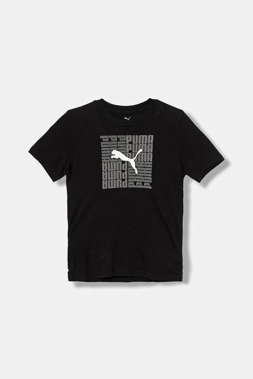 Puma tricou de bumbac pentru copii GRAPHIC Box Tee B culoarea negru, cu imprimeu, 689937