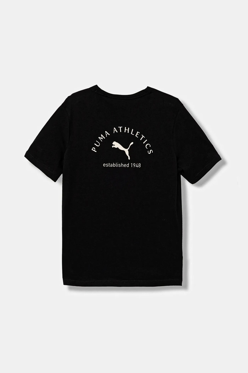 Детская хлопковая футболка Puma PUMA CLASS Graphic Tee B цвет чёрный с принтом 688850 Детская хлопковая футболка Puma PUMA CLASS Graphic Tee B цвет чёрный с принтом 688850
