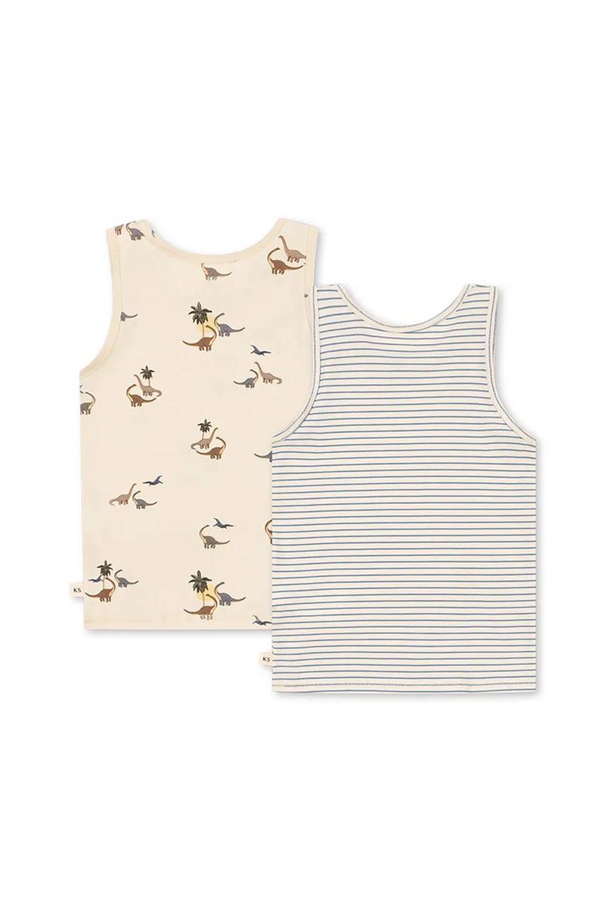Детский топ Konges Sløjd BASIC 2 PACK TANKTOP GOTS 2 шт цвет бежевый узор KS103697 Детский топ Konges Sløjd BASIC 2 PACK TANKTOP GOTS 2 шт цвет бежевый узор KS103697