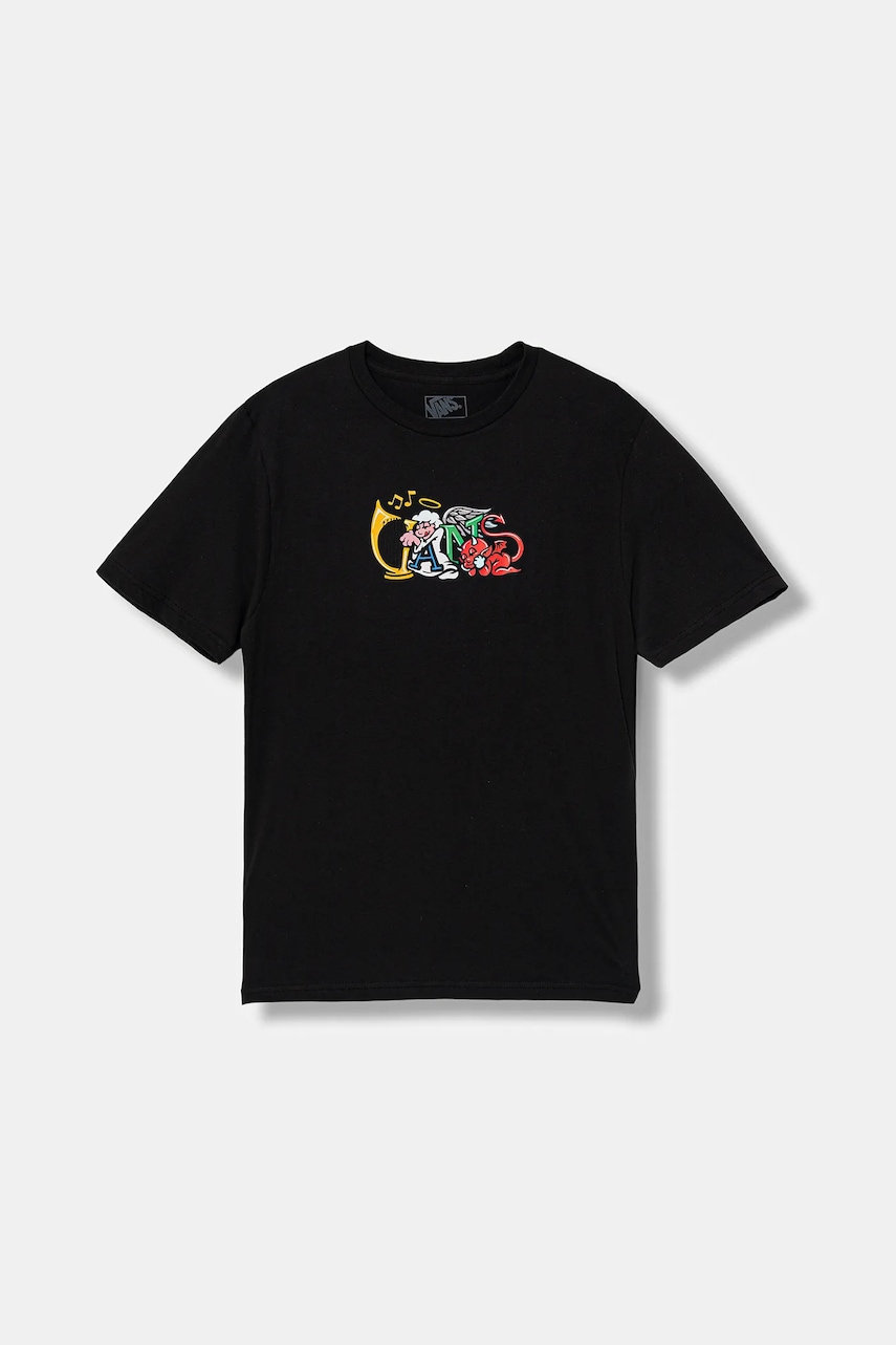 Vans tricou de bumbac pentru copii Vans Good Baddy SS culoarea negru, cu imprimeu, VN000PY7BLK1