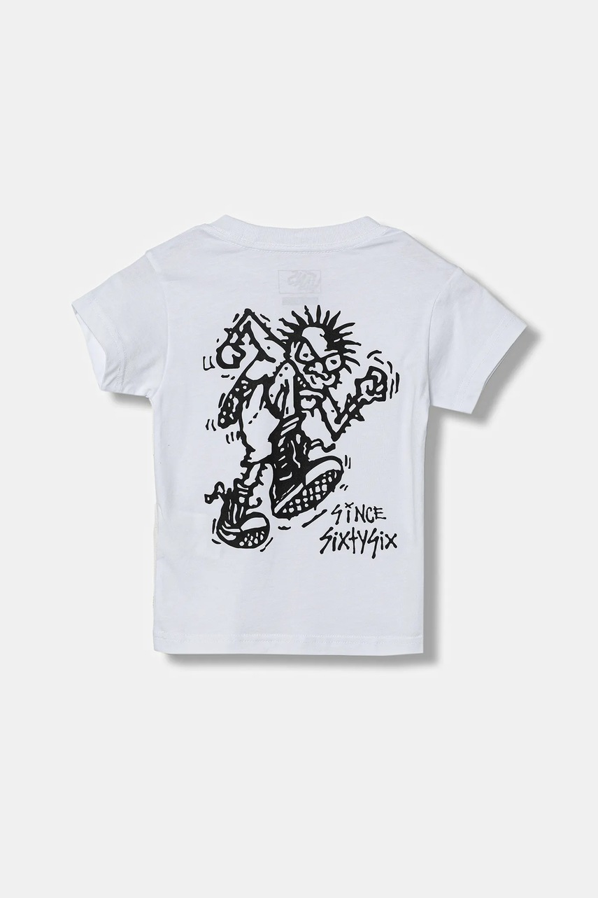 Vans tricou de bumbac pentru copii Stomper SS culoarea alb, cu imprimeu, VN000Q02WHT1