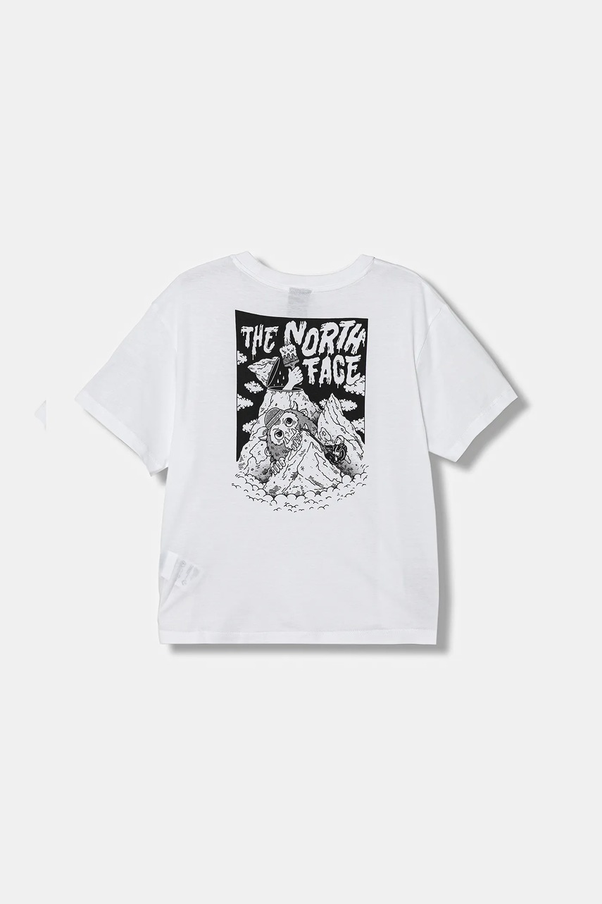 Детская хлопковая футболка The North Face B SPORTS OVERSIZED POCKET SS TEE - GRAPH цвет белый узор NF0A8EAKFN41