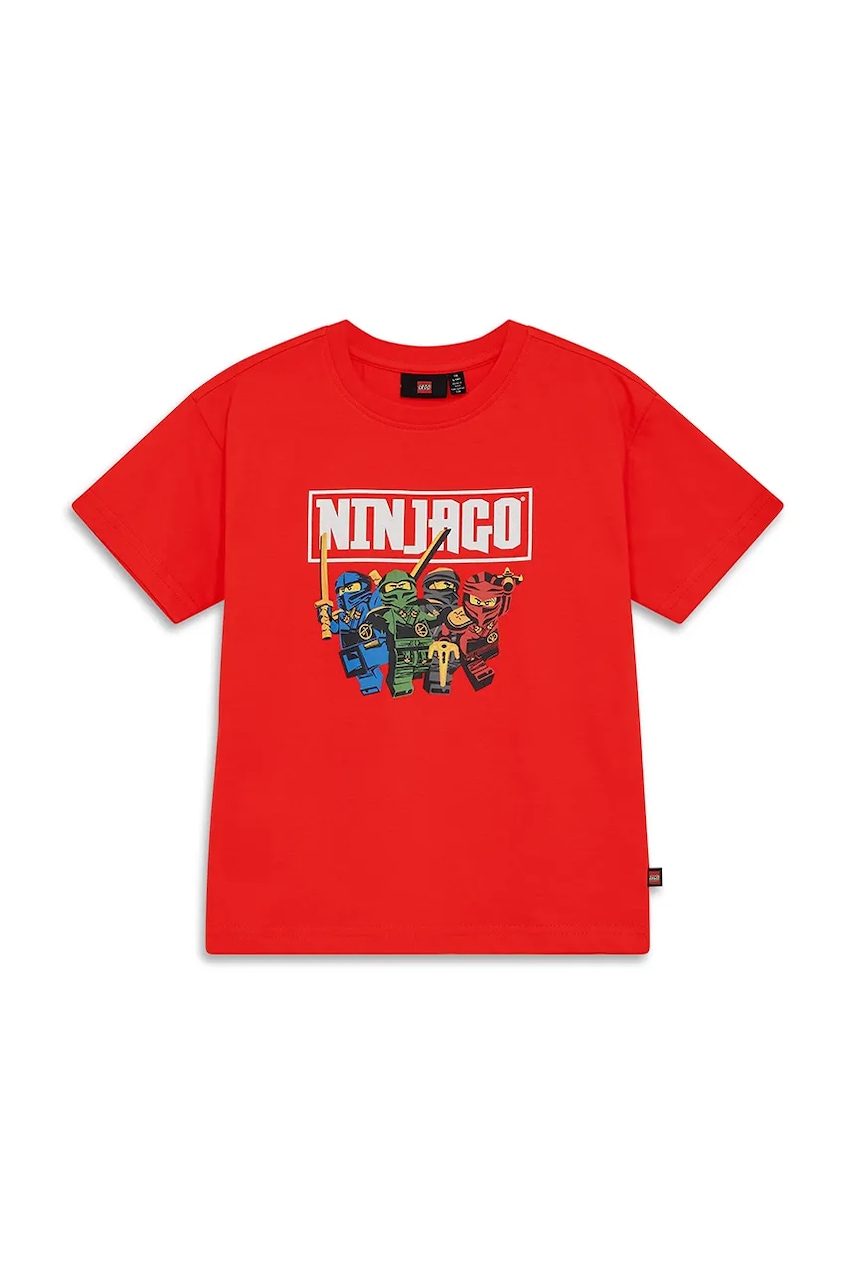 Lego tricou de bumbac pentru copii LWTAFFY 621 culoarea roșu, cu imprimeu, 11011249