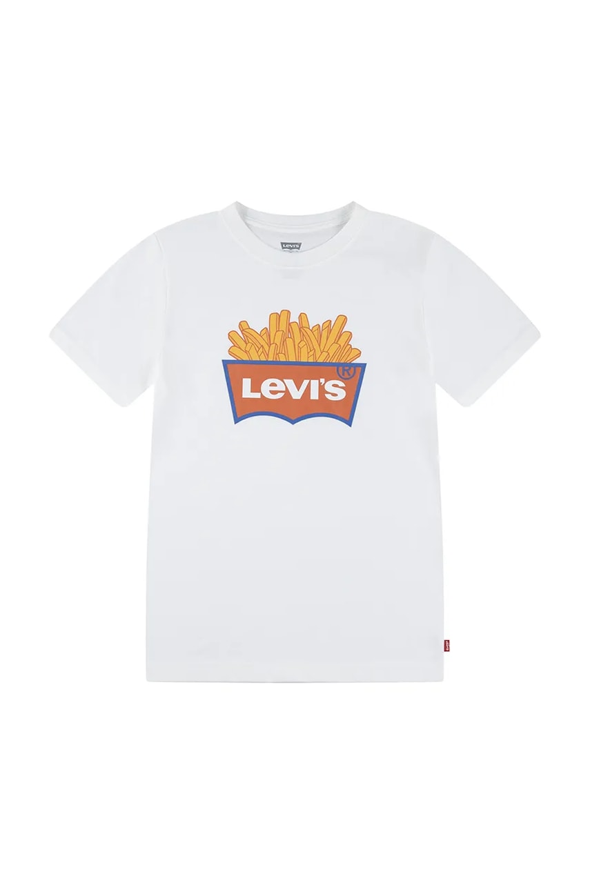 Levi\'s tricou copii FRENCH FRY TEE culoarea alb, cu imprimeu, 9EN623
