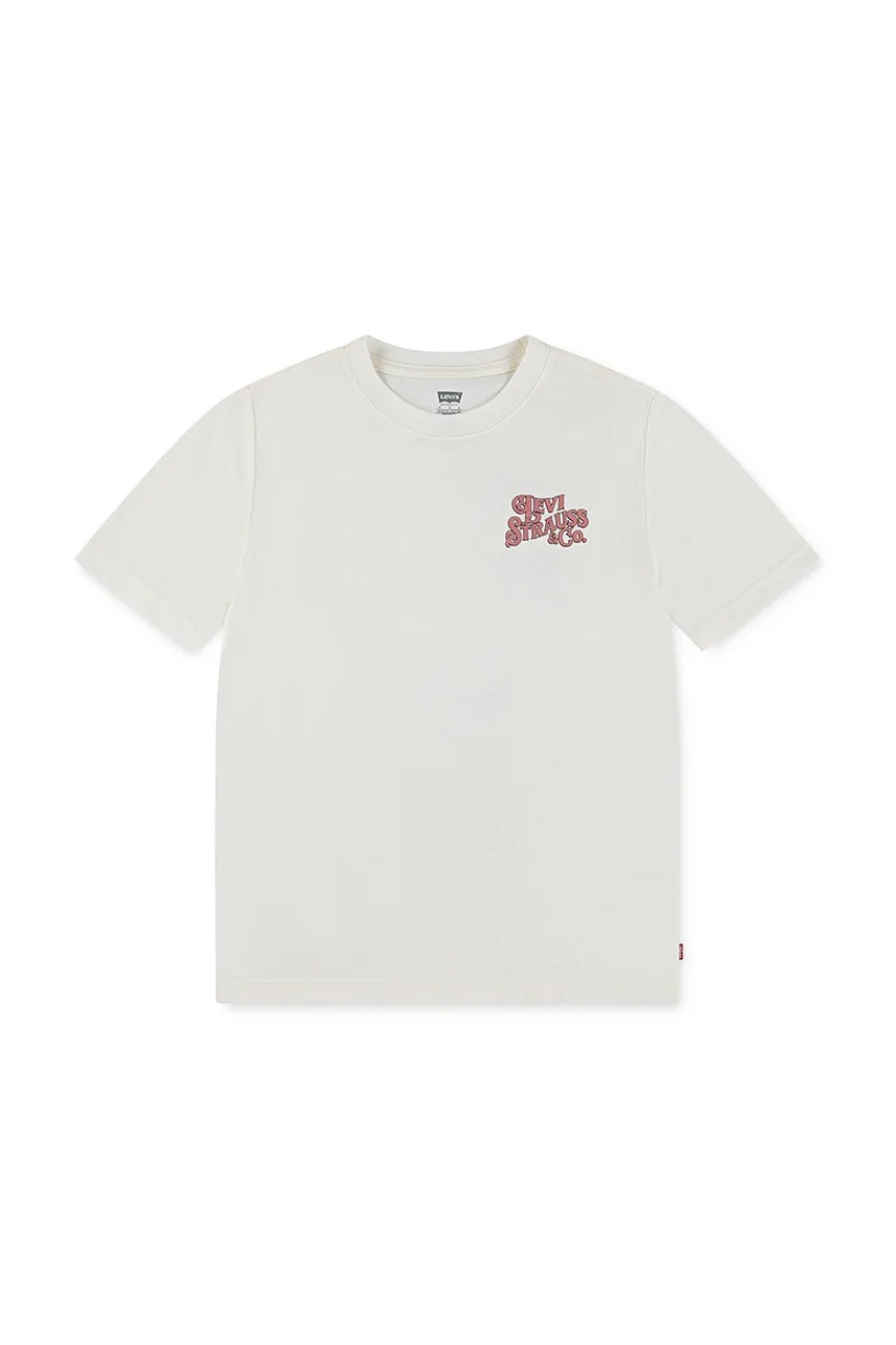 Levně Dětské tričko Levi's WORN BY COWBOYS TEE béžová barva, s potiskem, 9EN901