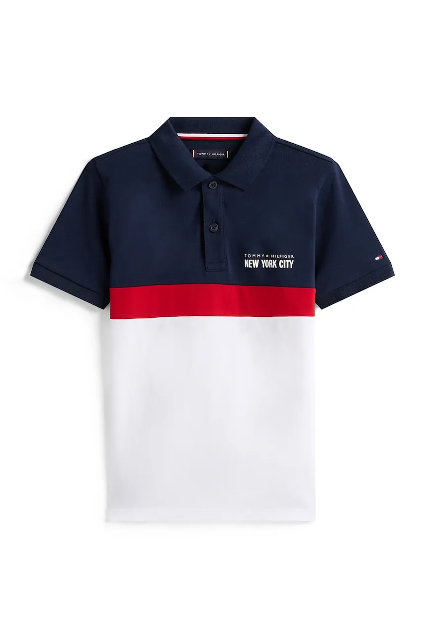 Детское поло Tommy Hilfiger цвет синий однотонное KB0KB10006 Детское поло Tommy Hilfiger цвет синий однотонное KB0KB10006