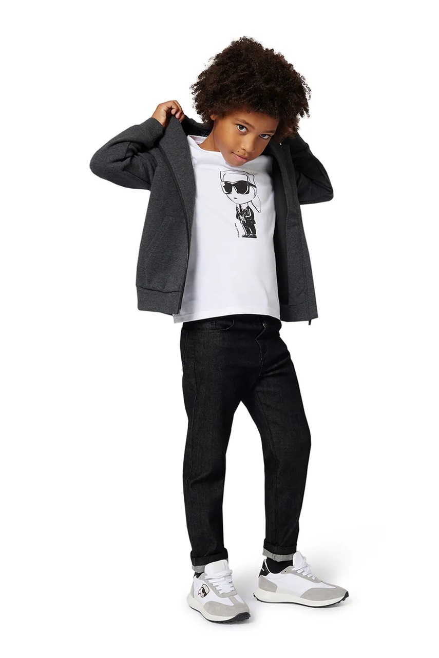 Karl Lagerfeld tricou de bumbac pentru copii culoarea alb, cu imprimeu, Z30957