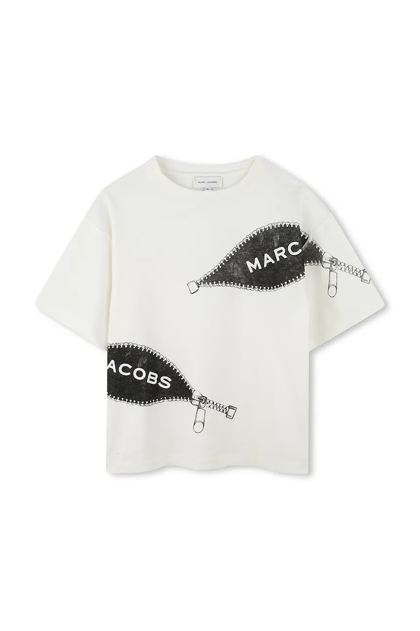 Marc Jacobs tricou de bumbac pentru copii culoarea bej, cu imprimeu, W60637