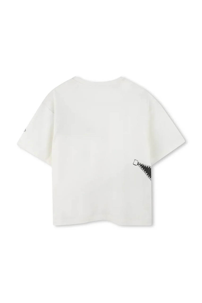 Детская хлопковая футболка Marc Jacobs цвет бежевый с принтом W60637