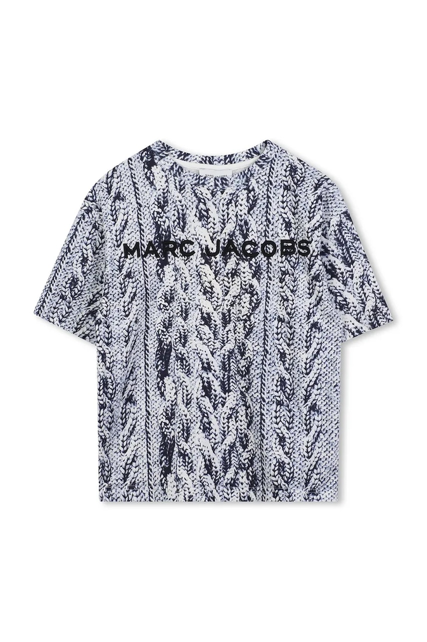 Levně Dětské bavlněné tričko Marc Jacobs modrá barva, W60707