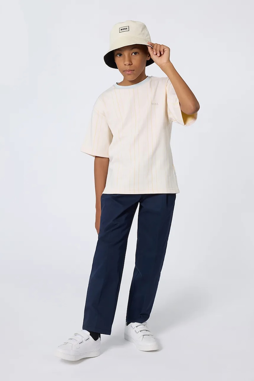 BOSS tricou copii culoarea alb, cu model, J52363