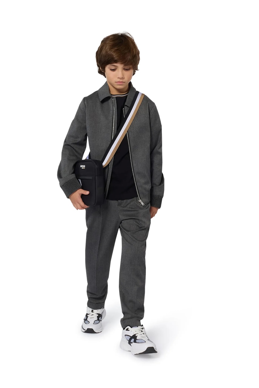 BOSS tricou din bumbac pentru bebeluși culoarea negru, J52368
