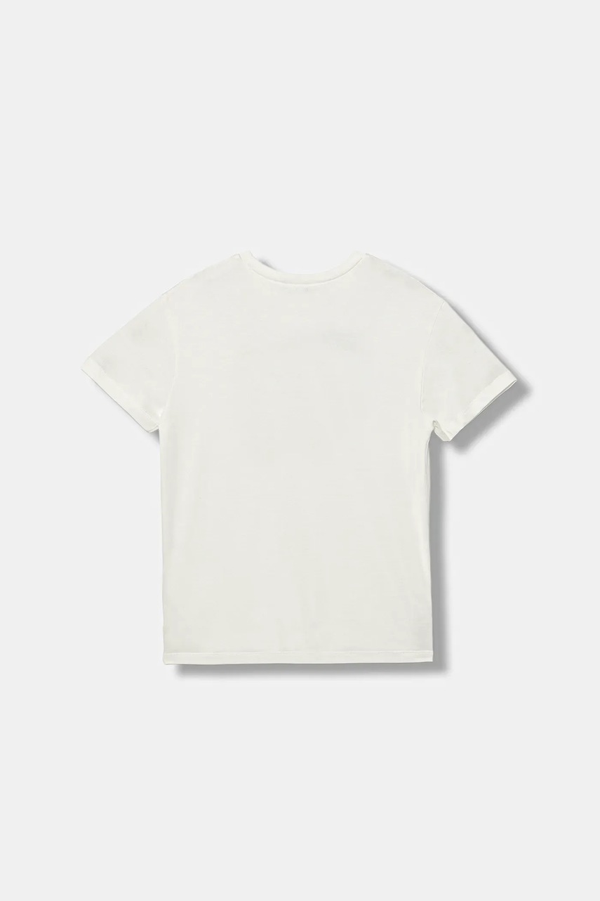 Детская хлопковая футболка United Colors of Benetton цвет белый с принтом 3I1XC10Q4 Детская хлопковая футболка United Colors of Benetton цвет белый с принтом 3I1XC10Q4