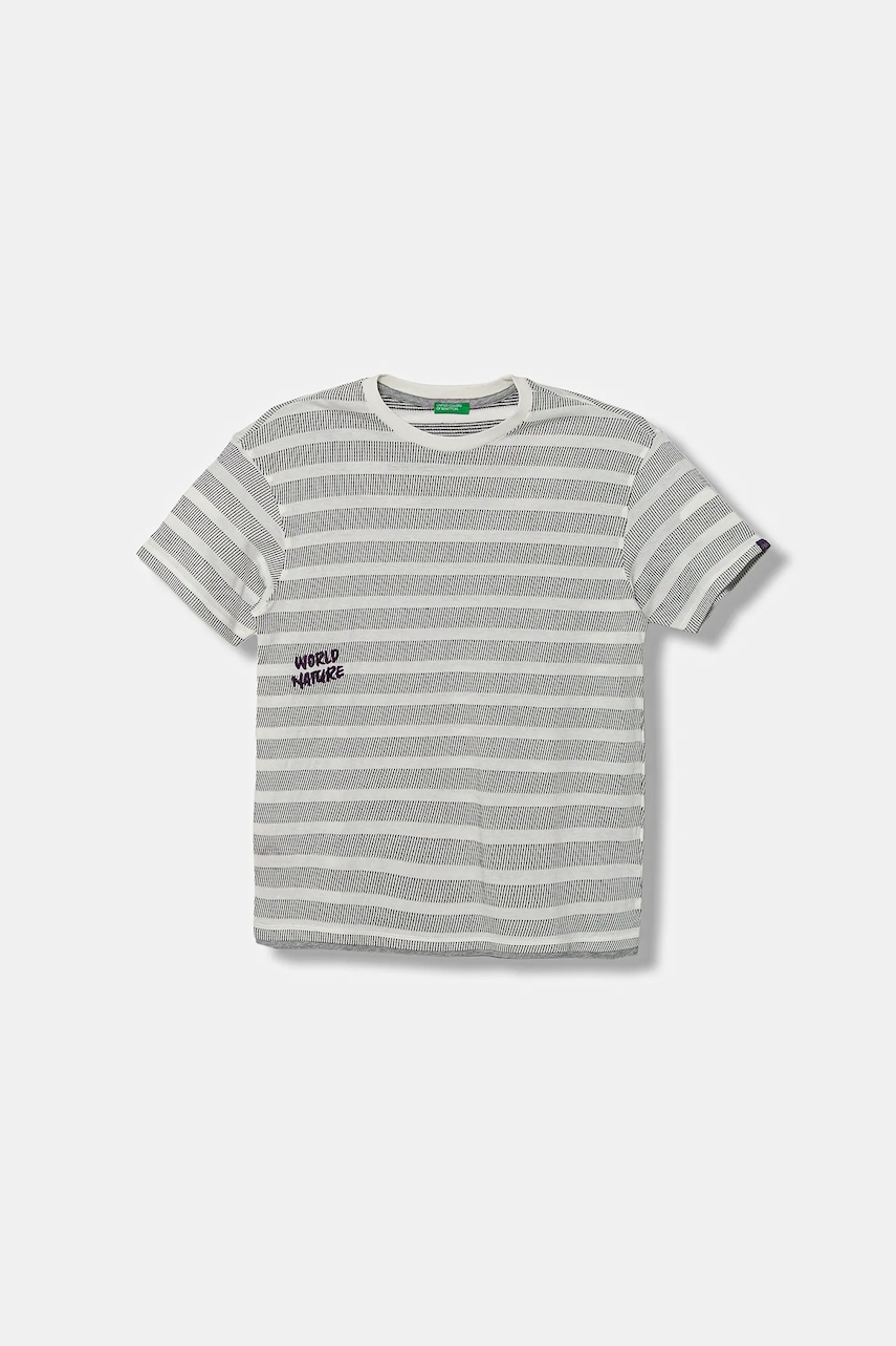 United Colors of Benetton tricou de bumbac pentru copii culoarea gri, cu imprimeu, 38F1C10PU