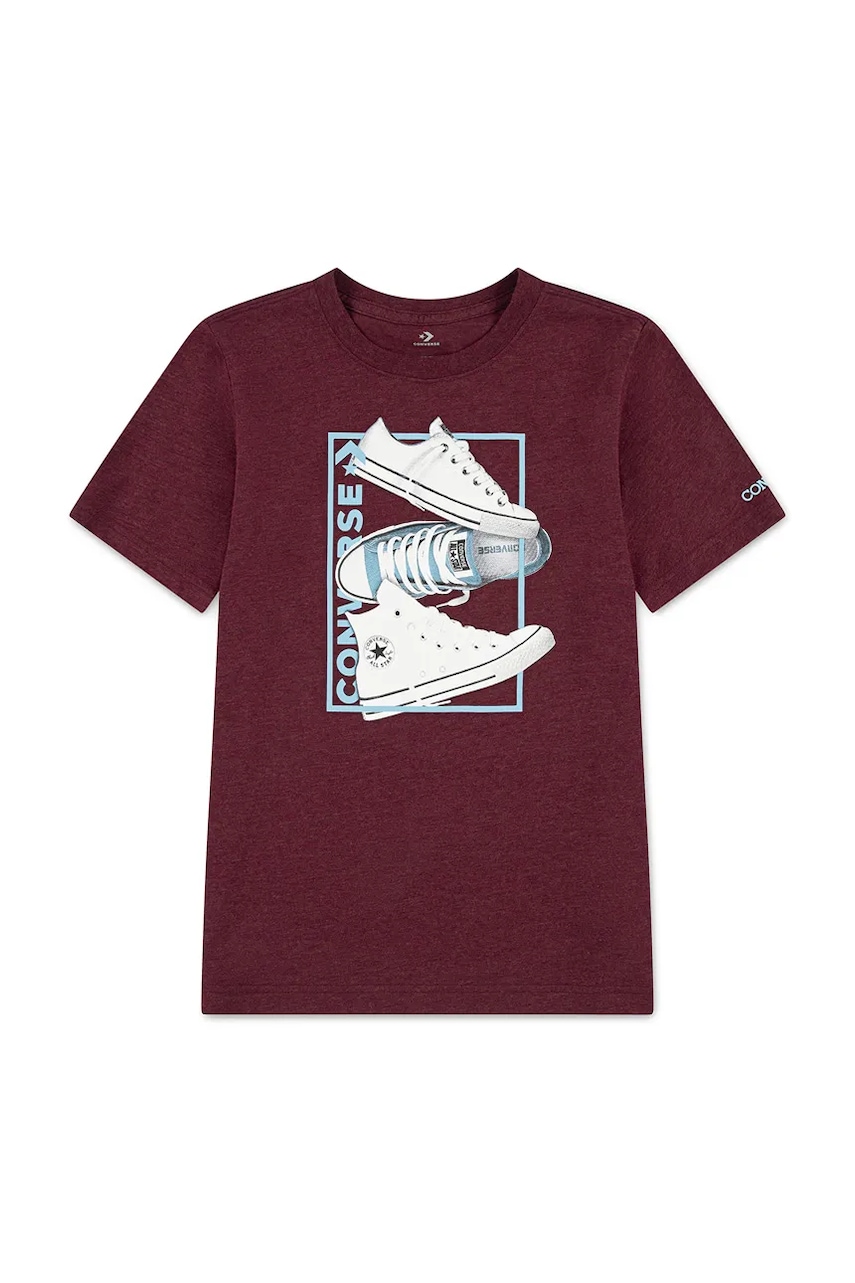 Converse tricou pentru copii cu adaos de bumbac culoarea bordo, cu imprimeu, 8CH862