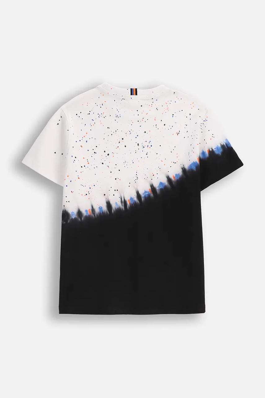 Детское хлопковое поло Coccodrillo цвет белый узор YETI BOY JUNIOR