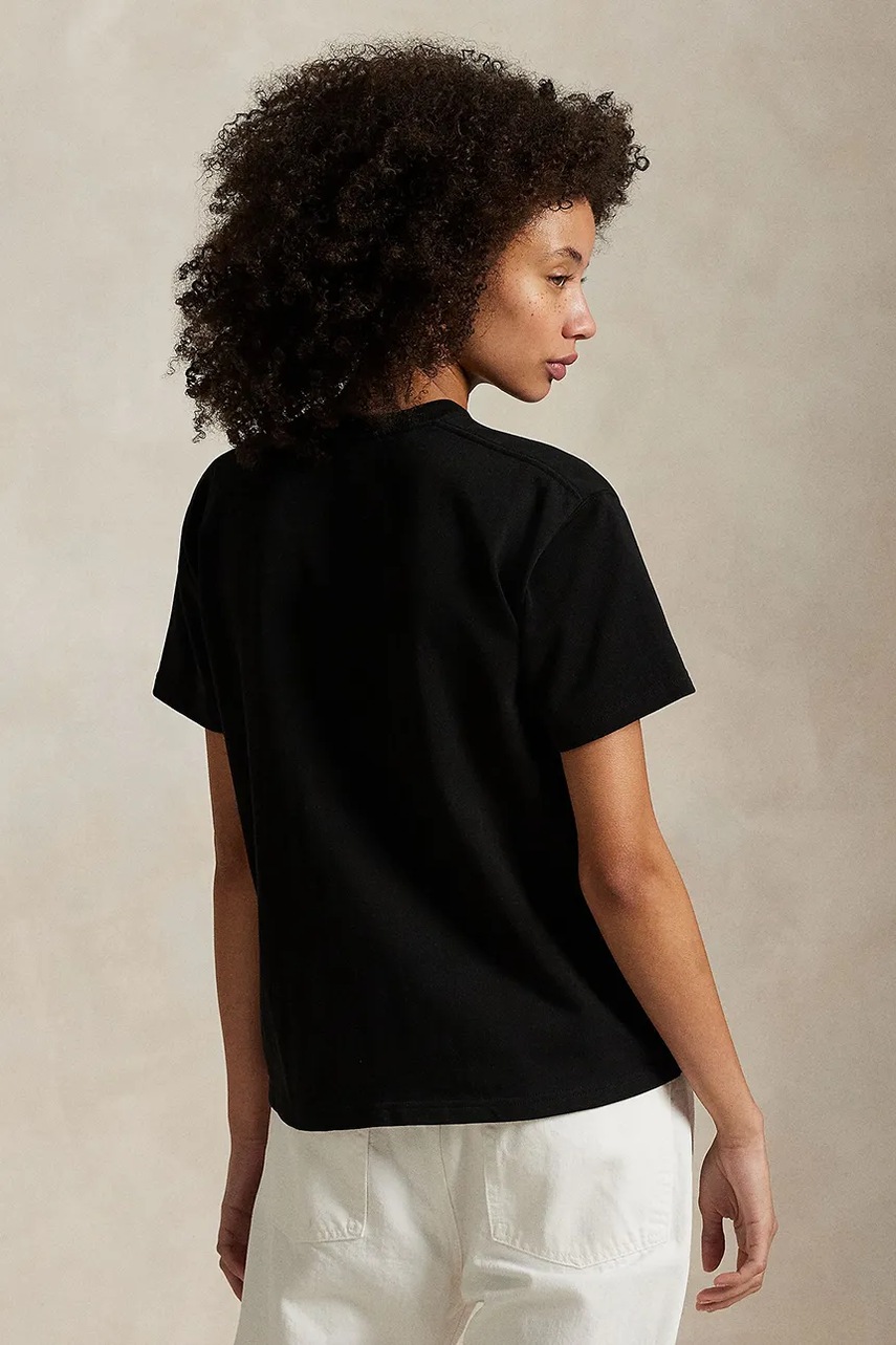 Хлопковая футболка Polo Ralph Lauren цвет чёрный 211967104
