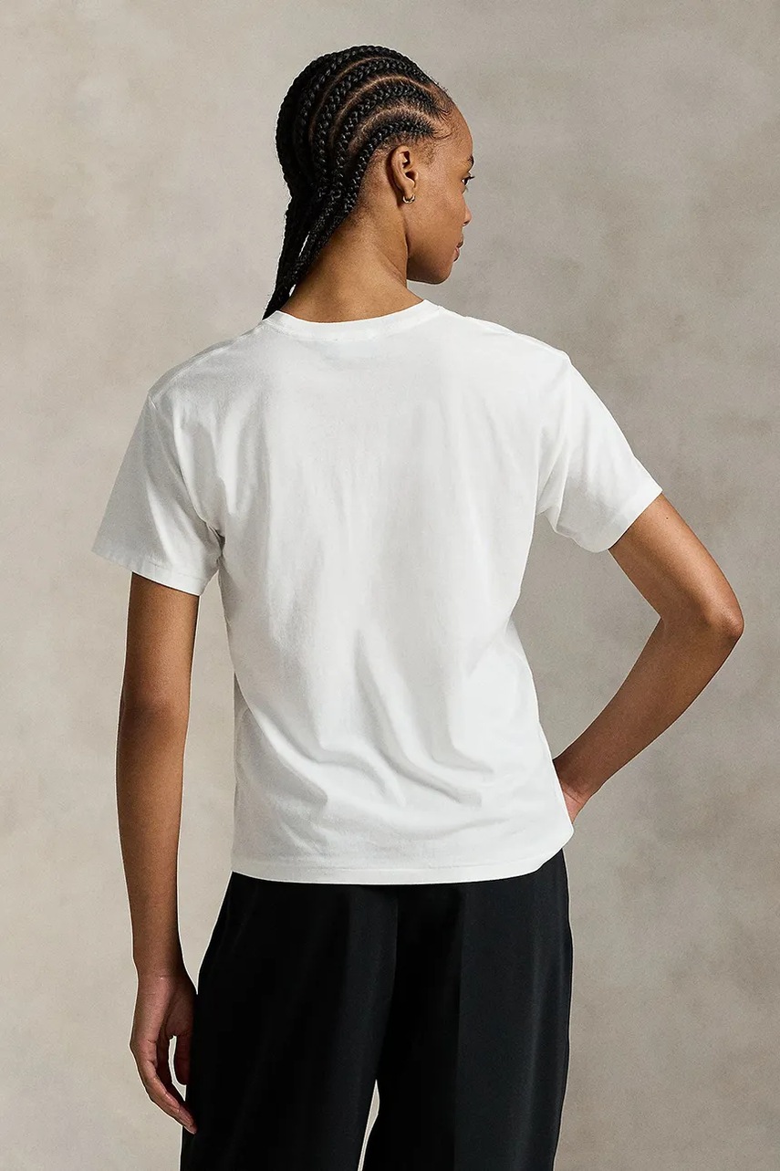 Хлопковая футболка Polo Ralph Lauren цвет белый 211971710 Хлопковая футболка Polo Ralph Lauren цвет белый 211971710