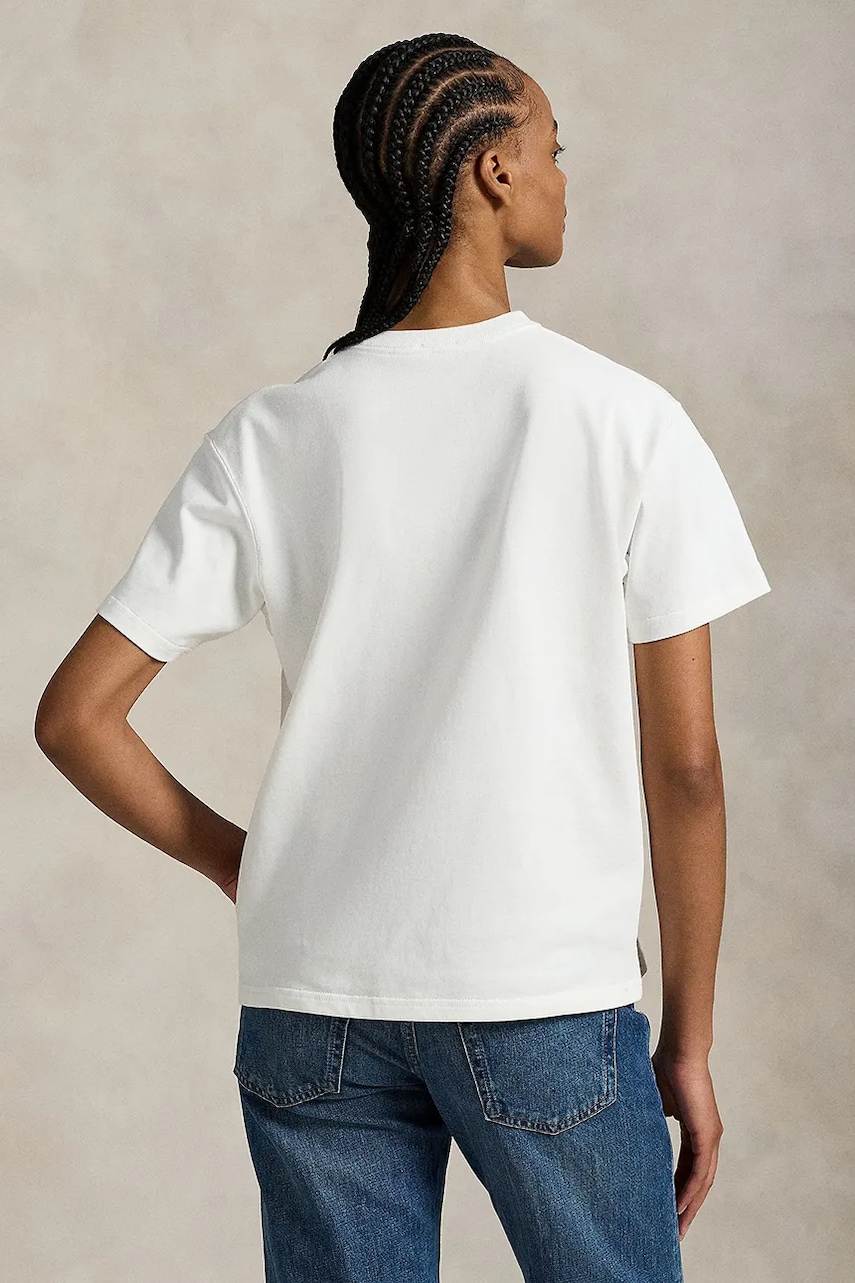 Хлопковая футболка Polo Ralph Lauren цвет белый 211971712 Хлопковая футболка Polo Ralph Lauren цвет белый 211971712