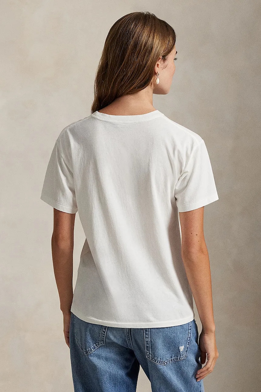 Хлопковая футболка Polo Ralph Lauren цвет белый 211971752 Хлопковая футболка Polo Ralph Lauren цвет белый 211971752