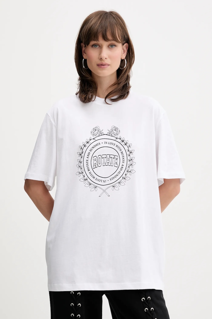 Rotate tricou din bumbac culoarea alb, 114393400
