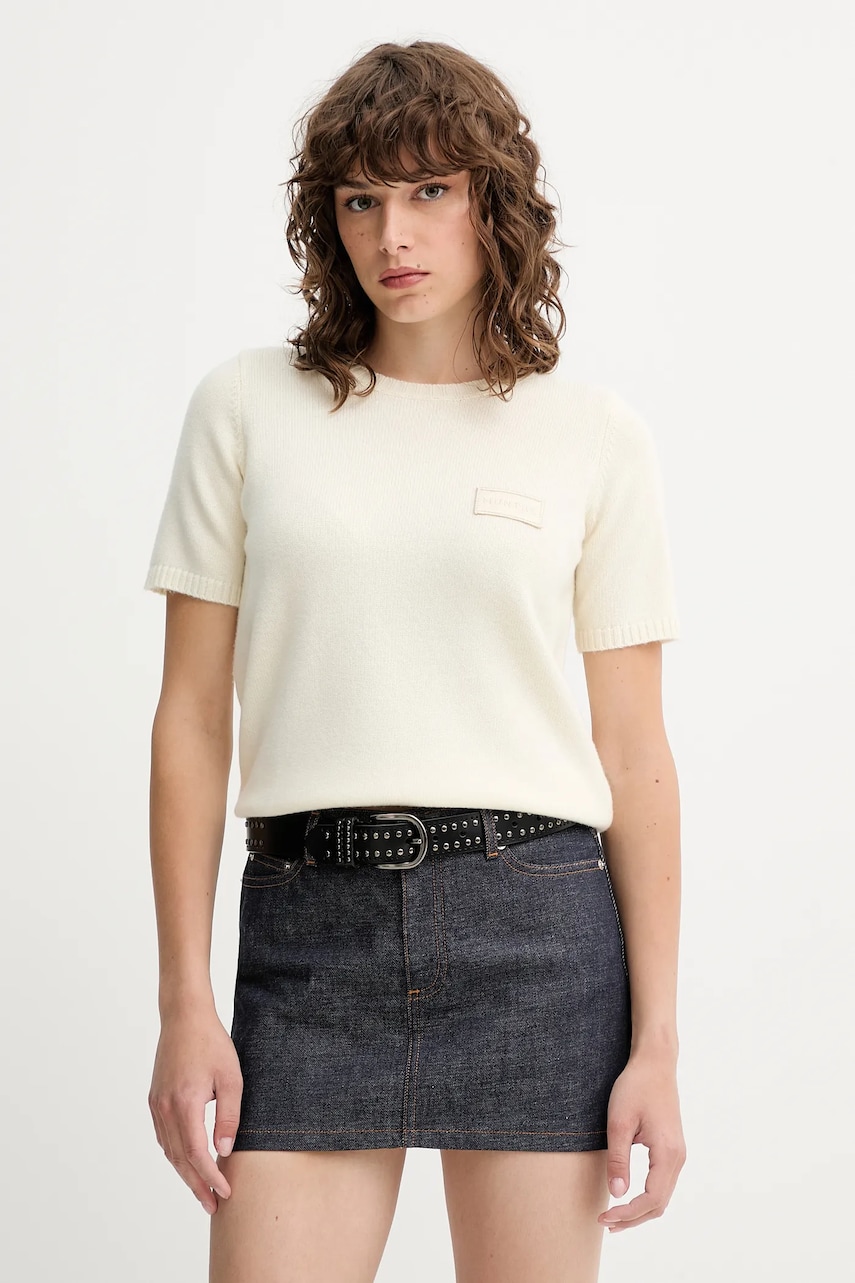 MUNTHE pulover de lana PANTAS culoarea bej, 252160425270