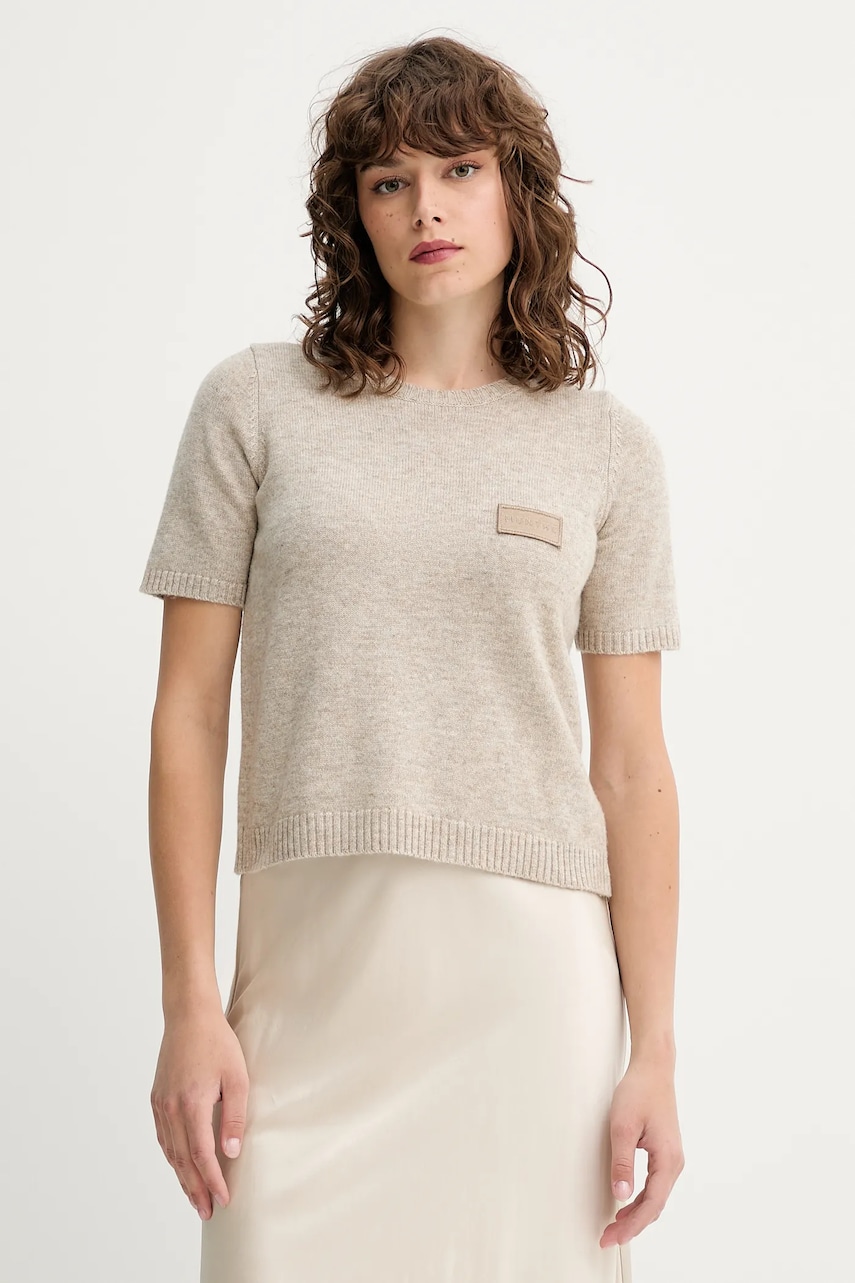 MUNTHE pulover de lana PANTAS culoarea bej, 252160425270