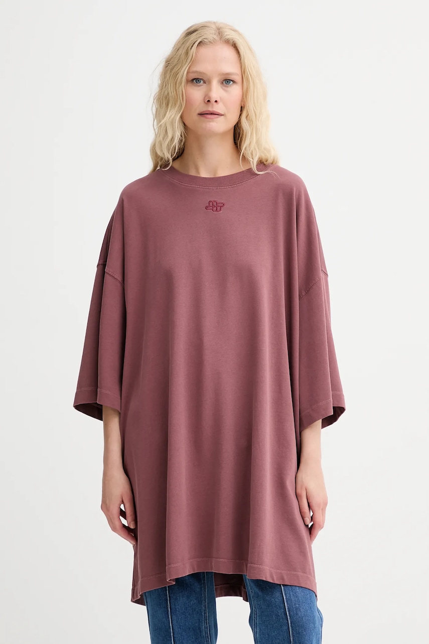 MUNTHE tricou din bumbac LIPPINI culoarea portocaliu, 253111925365