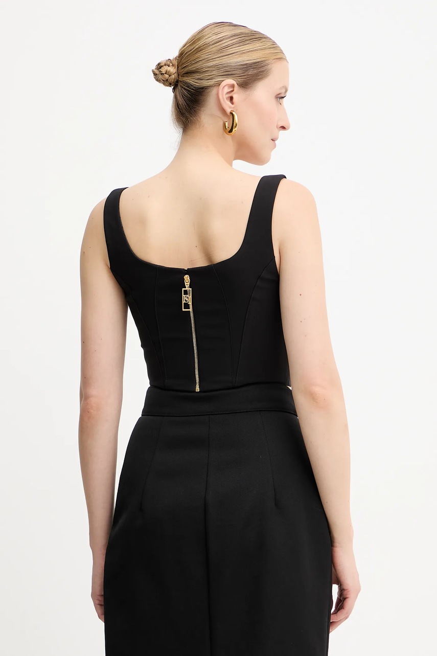 Elisabetta Franchi top fekete, sima, TO03956E2 termék 2. képe