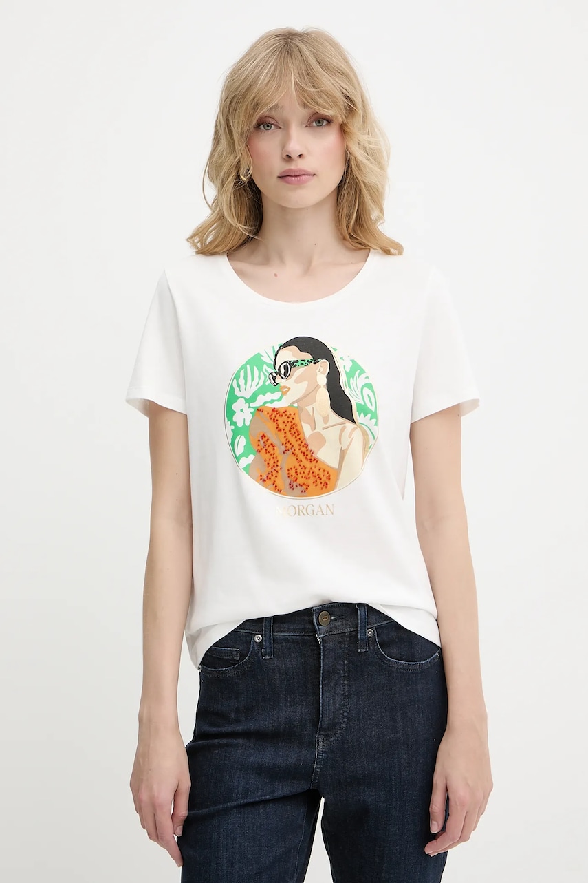 Morgan tricou culoarea alb, DPINUP