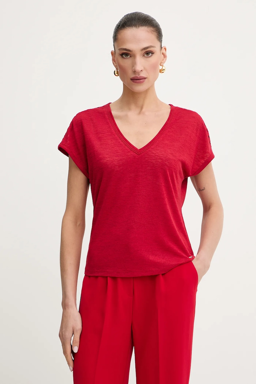 Morgan tricou culoarea rosu, DSAFIR