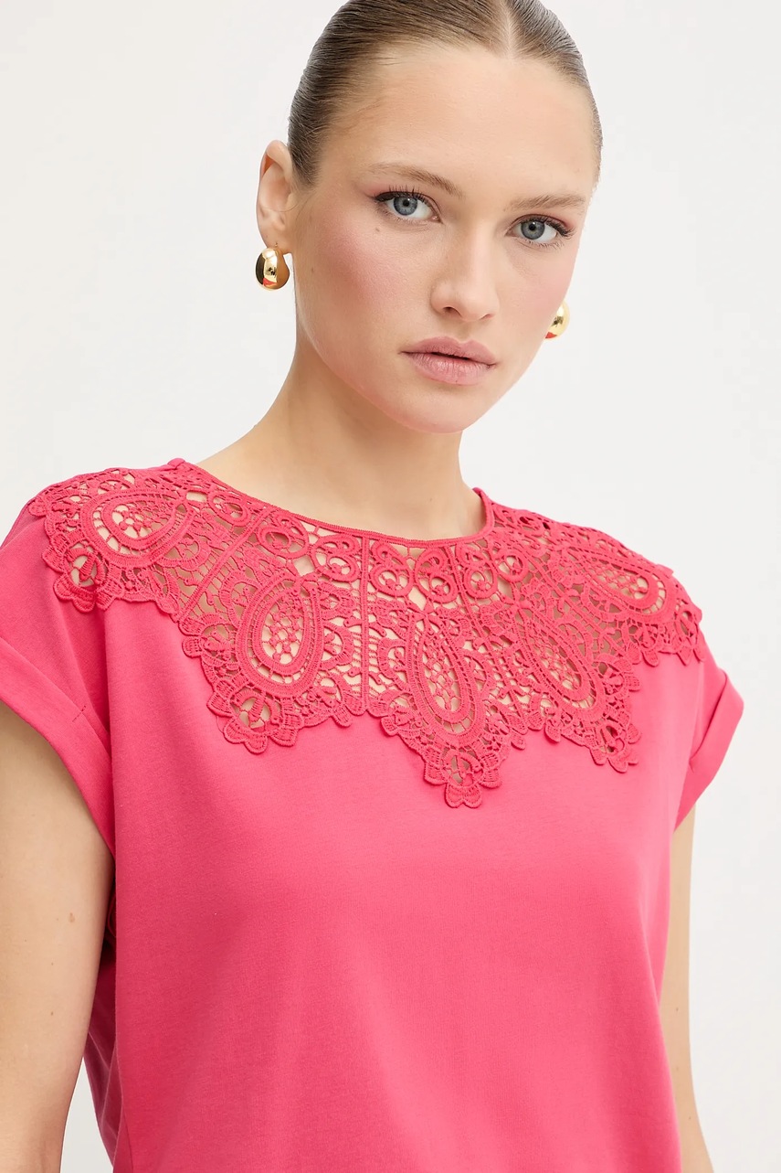 Μπλουζάκι Morgan χρώμα: ροζ, DELONA φωτογραφία