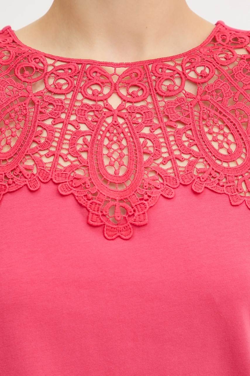 Μπλουζάκι Morgan χρώμα: ροζ, DELONA φωτογραφία